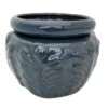 Leaf Self Watering Glazed Ceramic Pot - Dark Moss - 6.25 X 4.75"