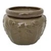 Leaf Self Watering Glazed Ceramic Pot - Mustard - 6.25 X 4.75"