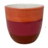 Bright Stripes Ceramic Cup Pot - Orange/Pink/Red - 5.5 X 5.5"